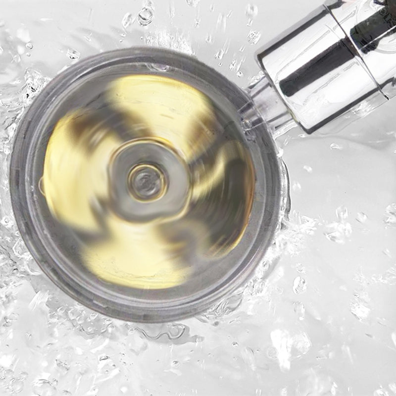 Turbo Douchekop met Propellertechnologie – Krachtige Hoge Druk Handdouche met Stopknop & Filter