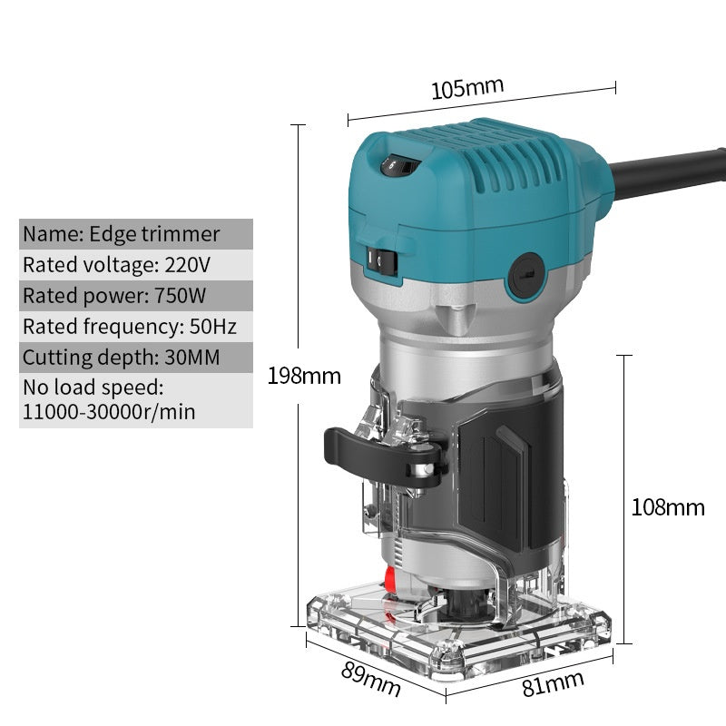 Edge Trimmer Electric Woodworking Tool For Grooving Edging And Hollowing