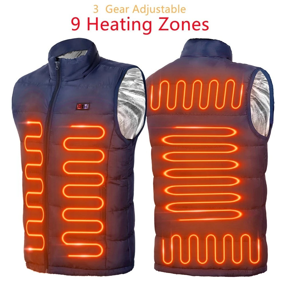 Men's Thickened 9-piece Heating Vest