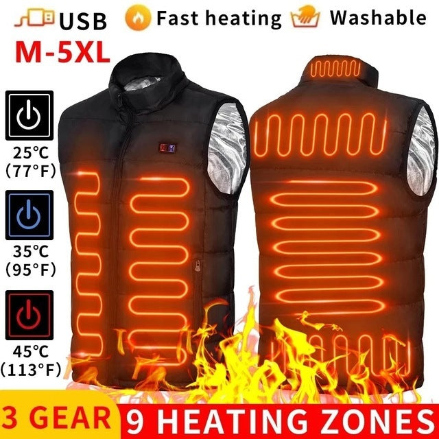Men's Thickened 9-piece Heating Vest