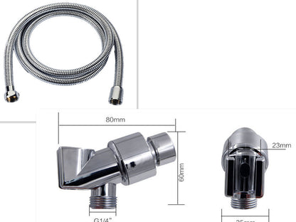 Turbo Douchekop met Propellertechnologie – Krachtige Hoge Druk Handdouche met Stopknop & Filter