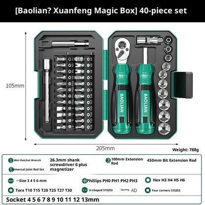 Magic Box Bits Set Ratchet Wrench Screwdriver Set