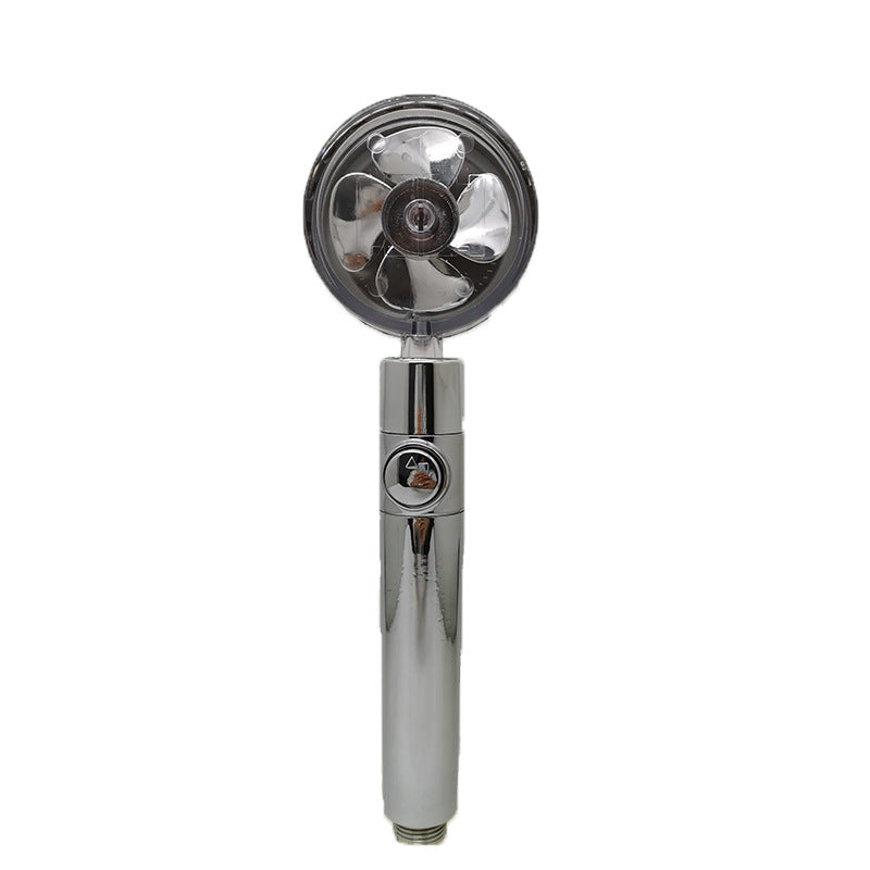 Turbo Douchekop met Propellertechnologie – Krachtige Hoge Druk Handdouche met Stopknop & Filter