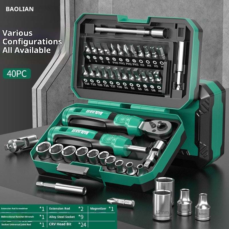 Magic Box Bits Set Ratchet Wrench Screwdriver Set